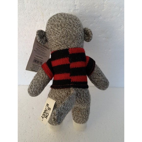 Sock Monkey Dan Dee Collector’s Choice Brown 9" Stuffed Monkey Silver Heart TAG - Picture 7 of 13